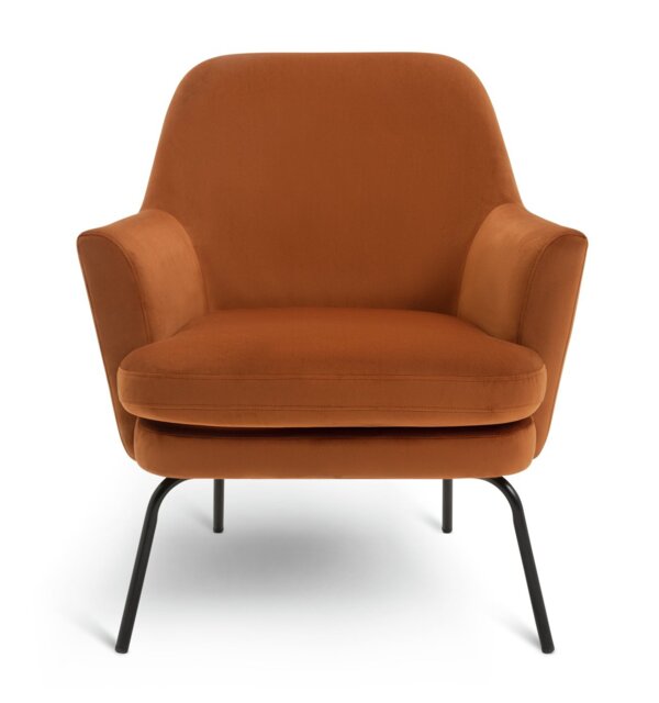 Habitat Celine Velvet Accent Chair - Orange - image 1