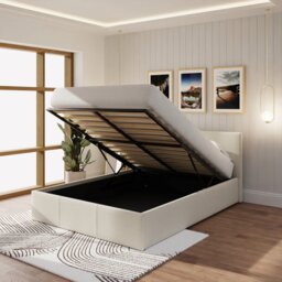 GFW End Lift Small Double Ottoman Bed with Mattress- Natural - thumbnail 2