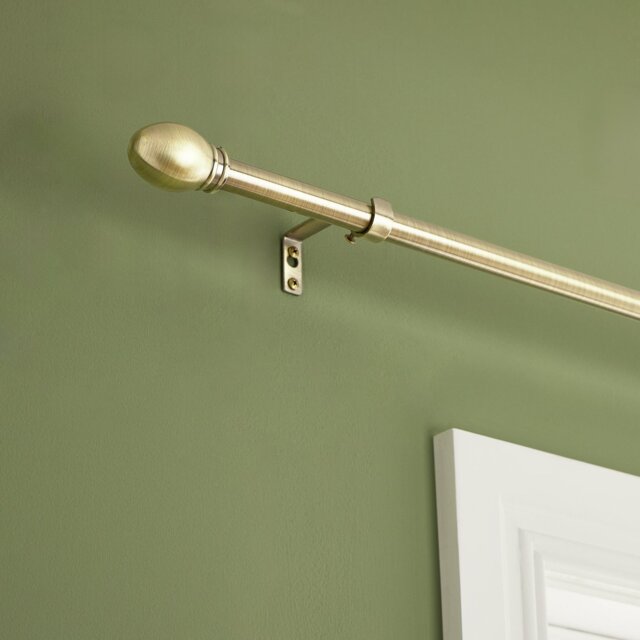 Argos Home Extendable Metal Pommel Brass Curtain Pole - 120 - 210cm - image 1