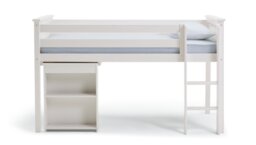 Habitat Brooklyn Mid Sleeper Bed Frame with Desk -White - thumbnail 2