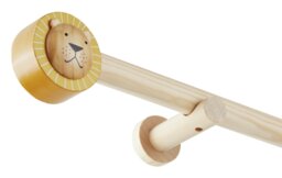 Habitat Kids Wooden Lion Face Curtain Pole - 120cm - thumbnail 2