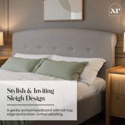 XR Living Camille Kingsize Sleigh Shadow Ottoman Bed - Grey - thumbnail 2