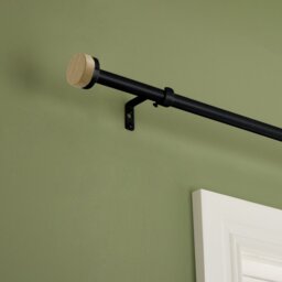 Argos Home Extendable Metal Stud Matte Black Curtain Pole - 110 - 300cm - thumbnail 1