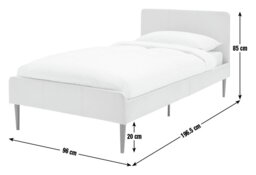 Argos Home Kristopher Single Fabric Bed Frame - Cream - thumbnail 2