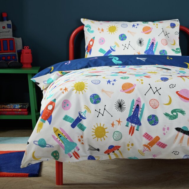 Argos Home Space Glow in the Dark Kids Bedding Set - Single - image 1