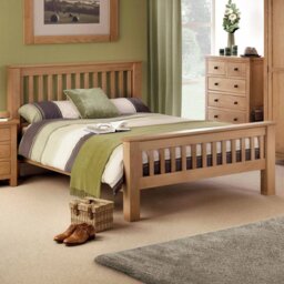 Julian Bowen Amsterdam HFE Kingsize Bedframe - Light Oak - thumbnail 1