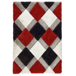 Origins 3D Geometric Red Shaggy Rug - 160x230cm - thumbnail 2