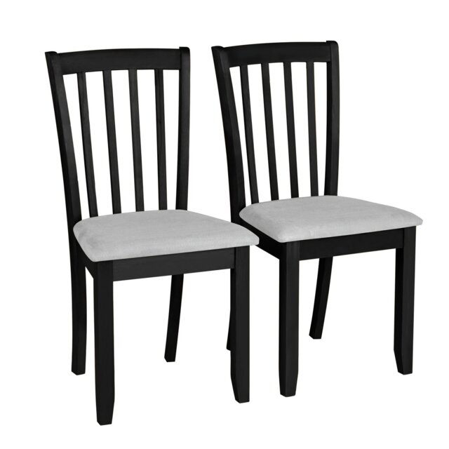 Argos Home Banbury Pair of Solid Wood Dining Chairs - Black - image 1