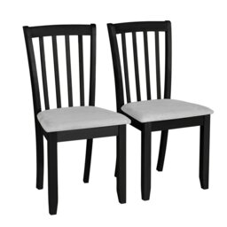 Argos Home Banbury Pair of Solid Wood Dining Chairs - Black - thumbnail 1