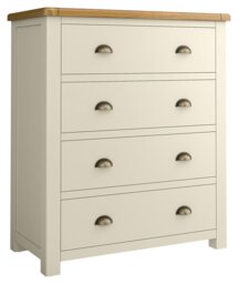 Argos Home Kent 4 Wide Chest of Drawer - Cream and Oak - thumbnail 1