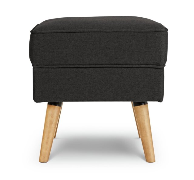 Habitat Callie Fabric Footstool - Charcoal - image 1