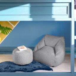 rucomfy Kids Snuggle Bean Bag Chair And Footstool  - Grey - thumbnail 1