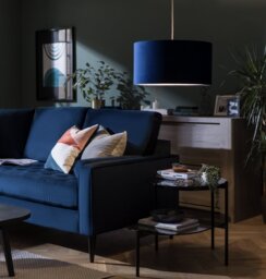 Habitat Blue Velvet Easy Fit Lampshade - 49cm