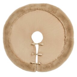 Habitat Taupe Velvet and Faux Fur Christmas Tree Skirt - thumbnail 2