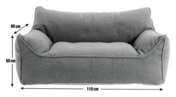Kaikoo Kids Double Chair Bean Bag - Charcoal - thumbnail 2