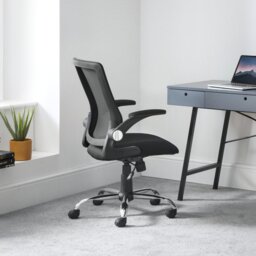 Julian Bowen Imola Fabric Office Chair - Black - thumbnail 1