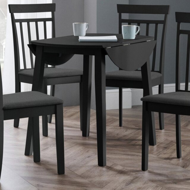 Julian Bowen Coast Ext 4 Seater Round Dining Table - Black - image 1