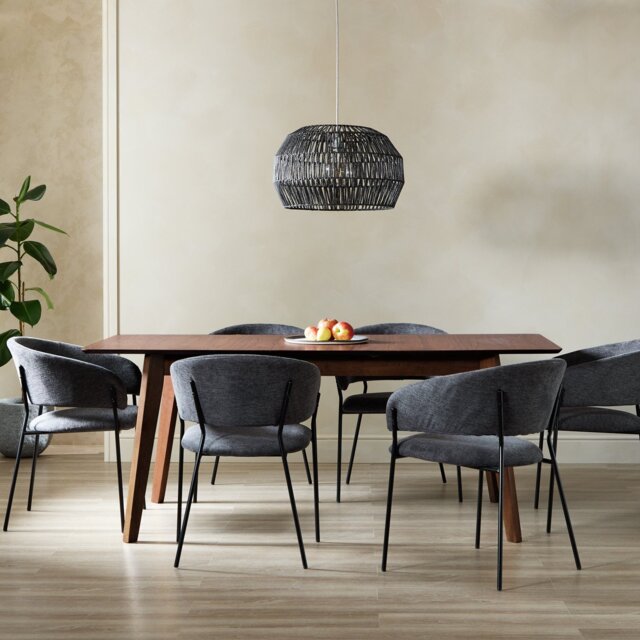 Habitat Callan Extending Dining Table & 6 Charcoal Chairs - image 1