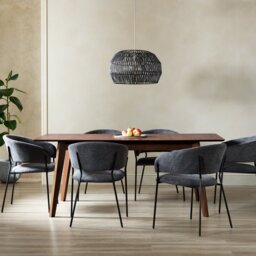 Habitat Callan Extending Dining Table & 6 Charcoal Chairs - thumbnail 1