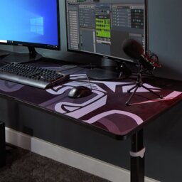 X-Rocker Cougar XL Height Adjustable Gaming Desk - Black - thumbnail 2