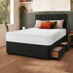 Silentnight Marlow 1000 Mirapocket Small Double 4 Drawer Divan Bed - Charcoal - thumbnail 1