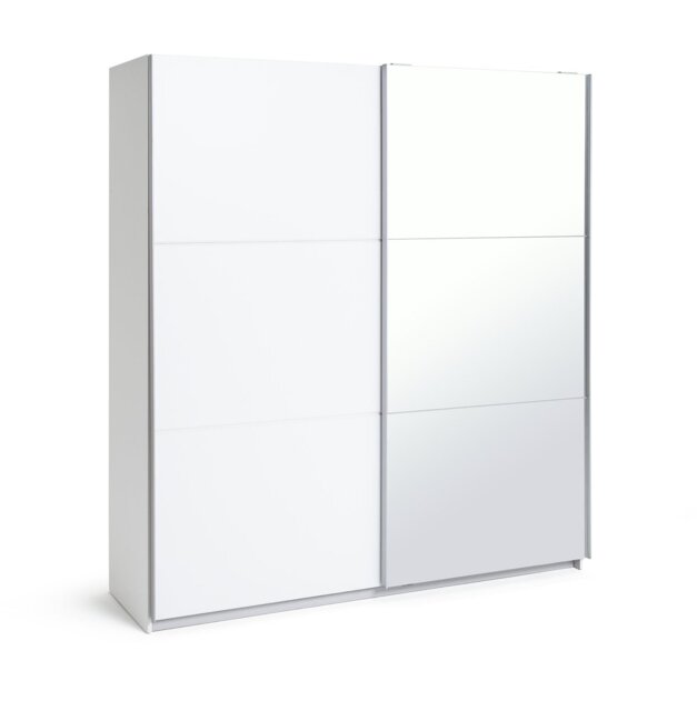 Habitat Holsted Mirror 180cm Sliding Wardrobe - White Gloss - image 1