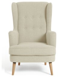 Habitat Callie Fabric Wingback Chair - Latte - thumbnail 1
