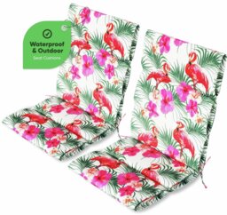 Streetwize Garden Flamingo Outdoor Full Length Seat Cushions - Pack of 2 - thumbnail 1