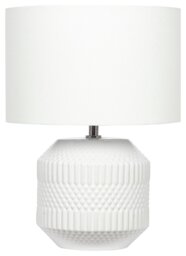 Pacific Meribel Ceramic Geo Textured Table Lamp - White - thumbnail 2