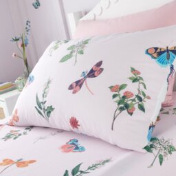 RHS Butterfly Garden White & Pink Kids Bedding Set - Single - thumbnail 2