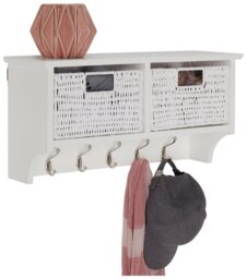 Habitat 2 Drawer Shelf with Hooks - White - thumbnail 2