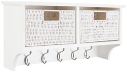 Habitat 2 Drawer Shelf with Hooks - White - thumbnail 1