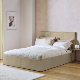 Argos Home Greta Velvet Double End Lift Ottoman Bed - Cream