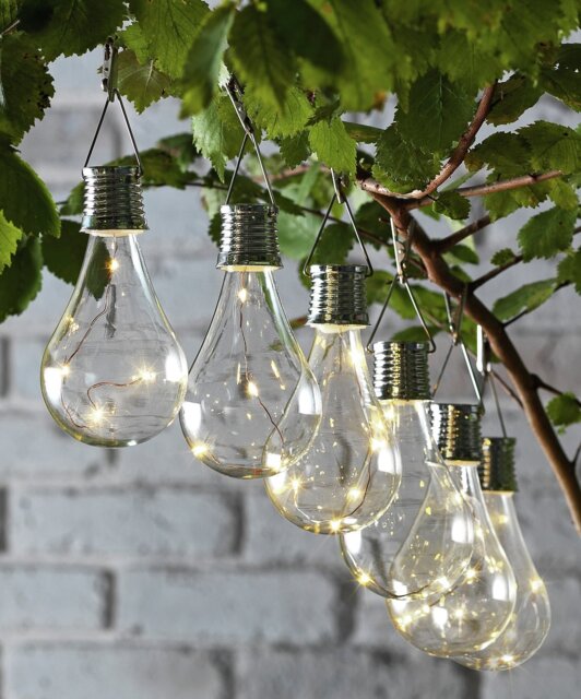 Garden by Sainsbury's Set of 6 Solar Lightbulb Lanterns - image 1
