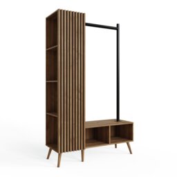 GFW Rowan 1 Rail 6 shelf Wardrobe - Oak - thumbnail 2