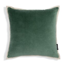 Habitat Cotton Velvet Cushion - Green - 43x43cm - thumbnail 1