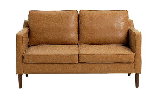 Argos Home Knox Faux Leather 2 Seater Sofa - Tan - image 1