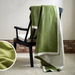 Habitat Blanket Stitch Throw - Green - 125x150cm