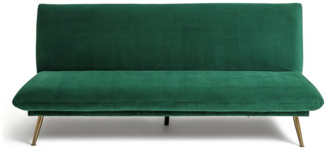 Habitat Matteo Velvet 2 Seater Sofa Bed - Green - image 1