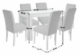 Argos Home Preston Oak Dining Table & 6 Cream Chairs - thumbnail 2