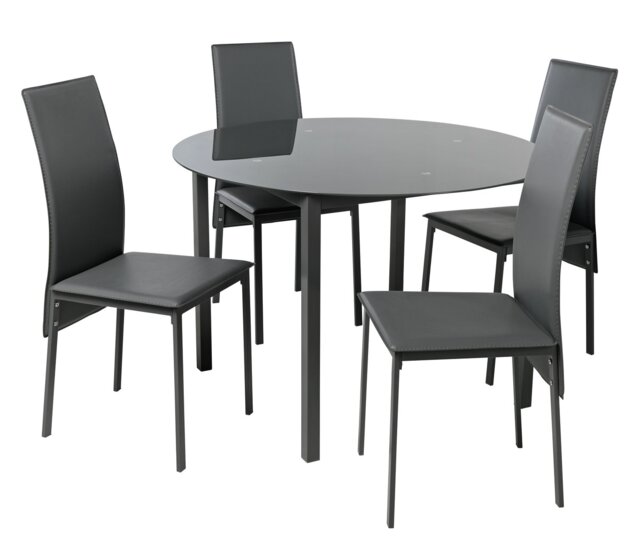 Argos Home Lido Grey Dining Table & 4 Grey Chairs