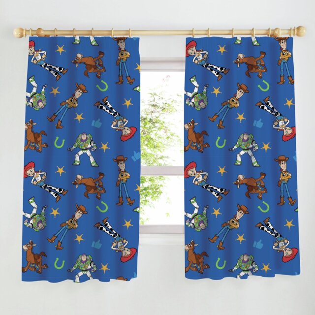 Disney Toy Story 5 Howdy Kids Pencil Pleat Curtains - Blue - 168x137cm - image 1