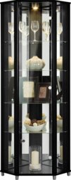 Argos Home 1 Glass Door Corner Display Cabinet - Black - thumbnail 1