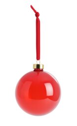 Habitat Pack of 3 Glass Christmas Baubles - Red & Gold - thumbnail 2