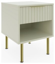 GFW Nervata 1 Drawer Side Table - Ivory - thumbnail 1