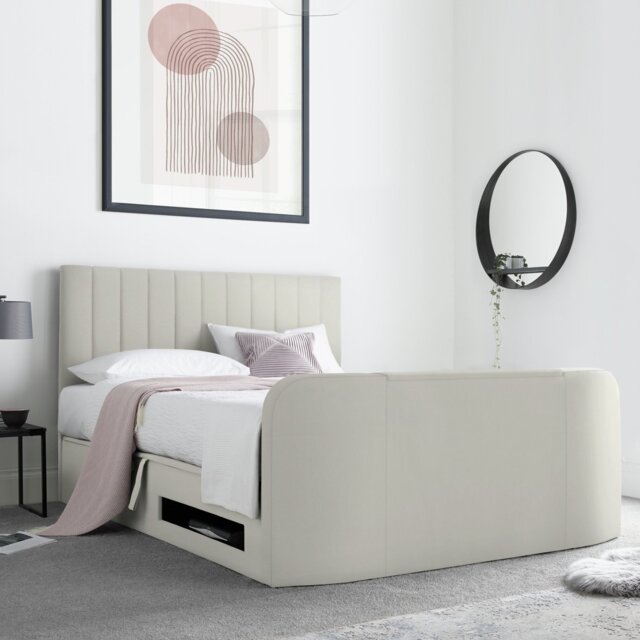 Time4Sleep Onelife Double Side Lift Ottoman TV Bed - Beige - image 1