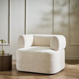 Habitat Coralie Fabric Swivel Chair - Natural - thumbnail 1