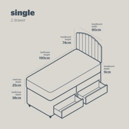 Silentnight Middleton Single 2 Drawer Divan Bed - Pink - thumbnail 2