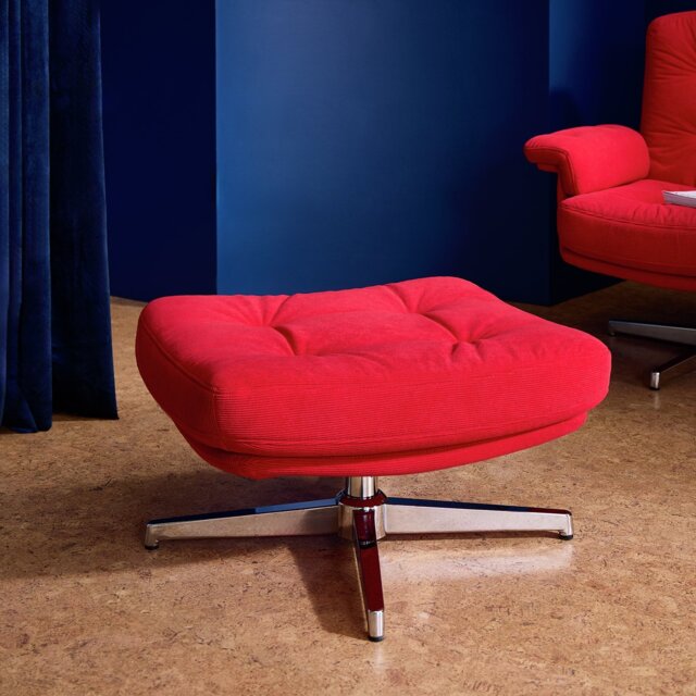 Habitat Dawson Fabric Swivel Footstool - Red - image 1