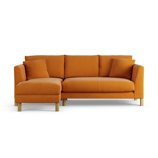 Habitat Aston Left Hand Corner Sofa - Orange - Ash Leg - image 1